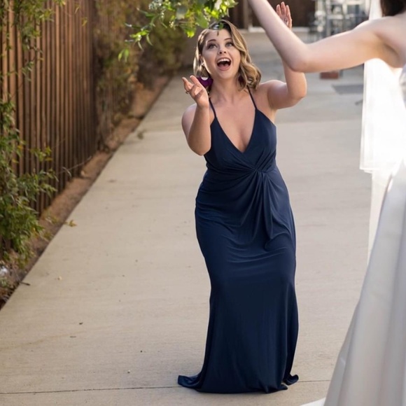 Navy Flowing Bridesmaid's Dress - David's Bridal - Picture 2 of 2